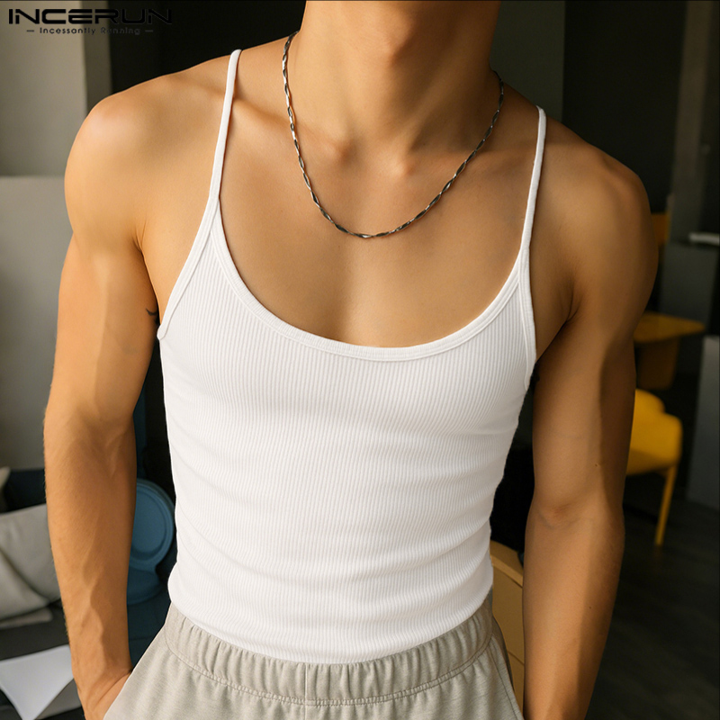 Mens Fashion Vest - INCERUN 남자 탱크 탑 솔리드 컬러