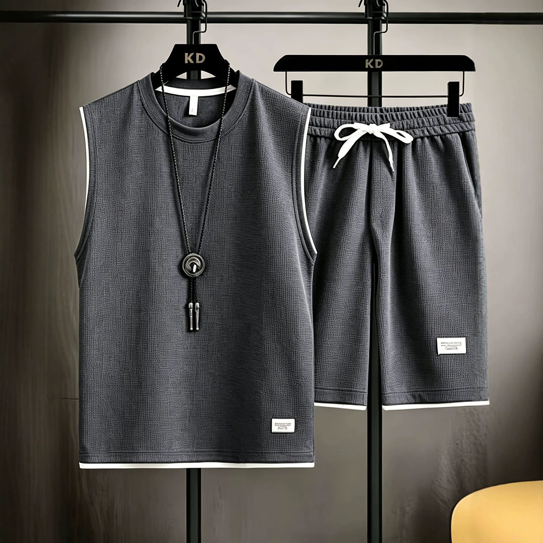 Mens Fashion Summer - 여름 남성 조끼 세트 고품질 헬스