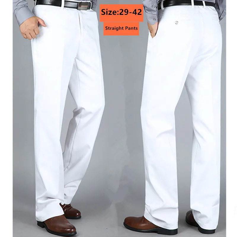 Formal Trouser Stretch - 남성용 흰색 바지, 오피스 포멀 비즈니스