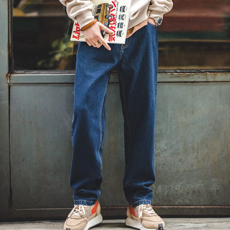 Men'S Fashion With Baggy Jeans - Maden 워싱 데님 청바지, 레트로 루즈