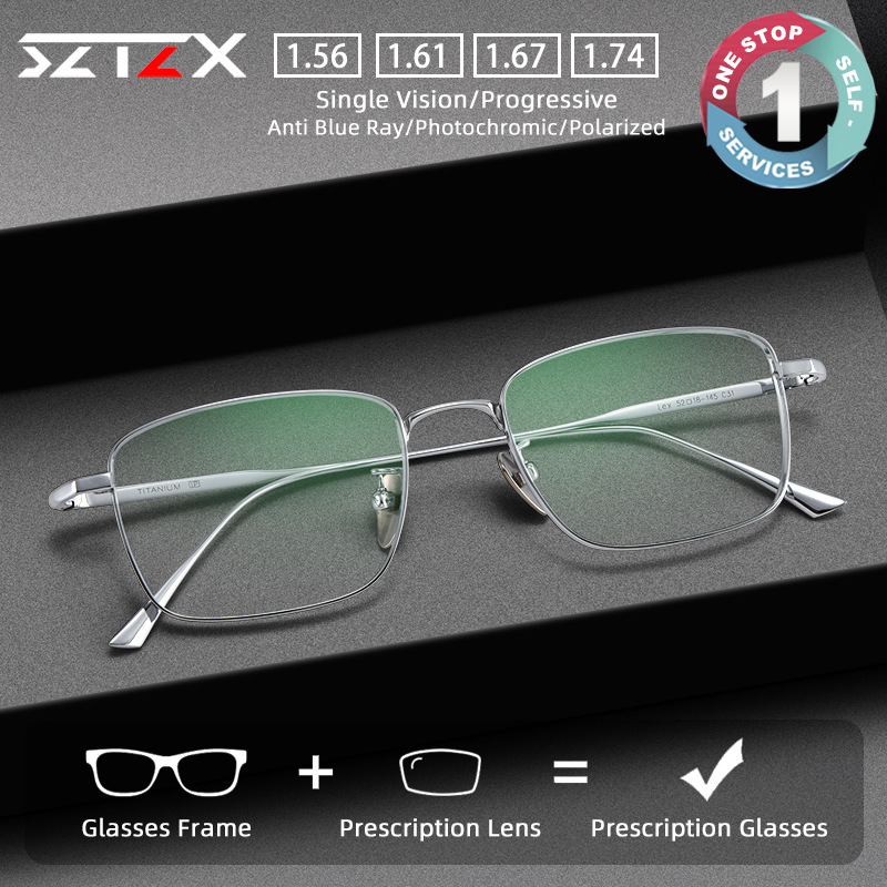 Mens Fashion Reading Glasses - SZTZX 순수 티타늄 와이어 레트로 하프