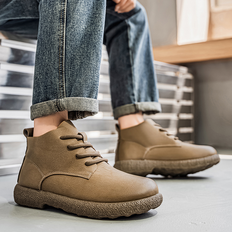 Fashion Men'S Boots - 남성용 앵클 부츠 브라운 숏 부츠