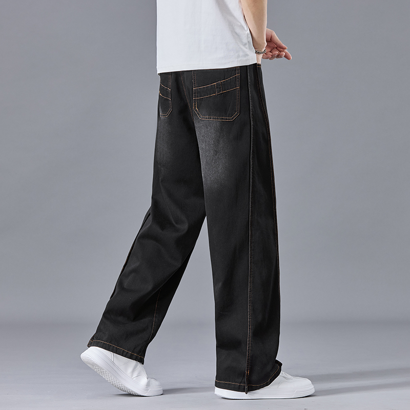 Men'S Fashion With Baggy Jeans - 남성용 경량 빈티지 워싱 배기 진