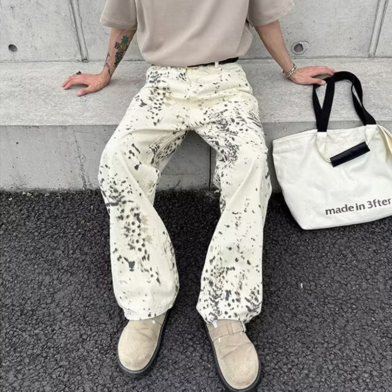 Men'S Fashion With Baggy Jeans - 남성용 2000S 의류 Y2K 패션 화이트
