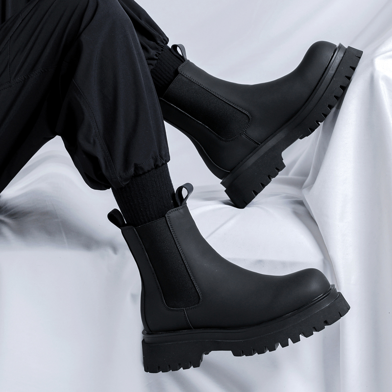 Fashion Men'S Boots - 2026 플랫폼 블랙 하이탑 부츠 남성용