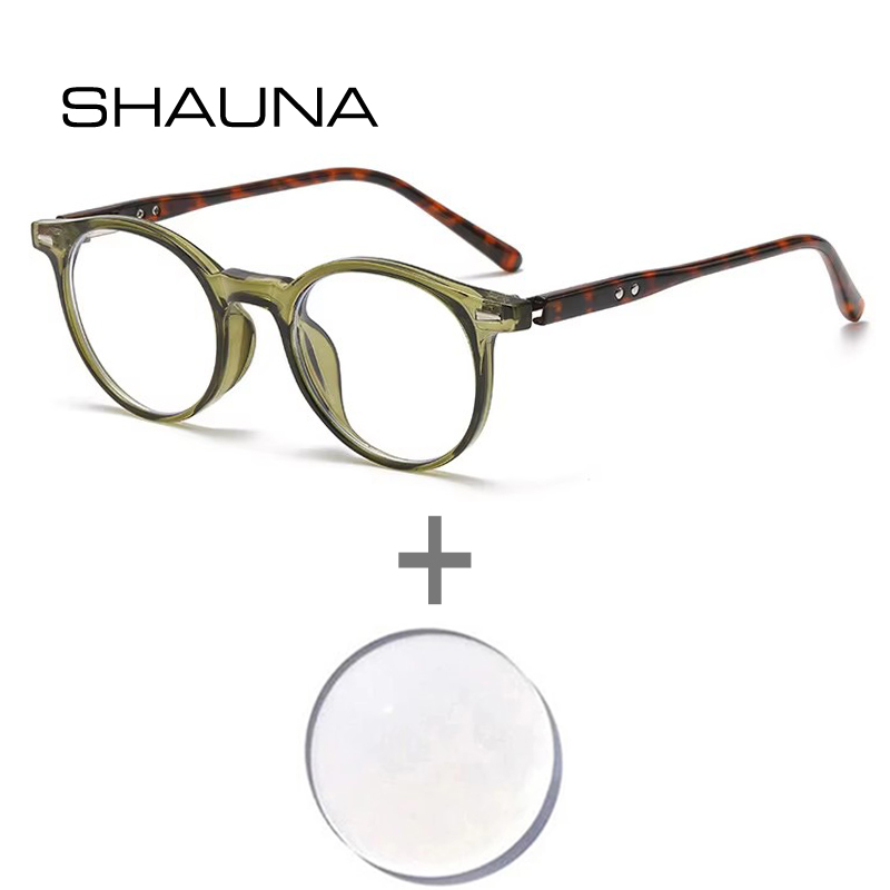 Mens Fashion Reading Glasses - SHAUNA 레트로 리벳 라운드 펑크 TR90