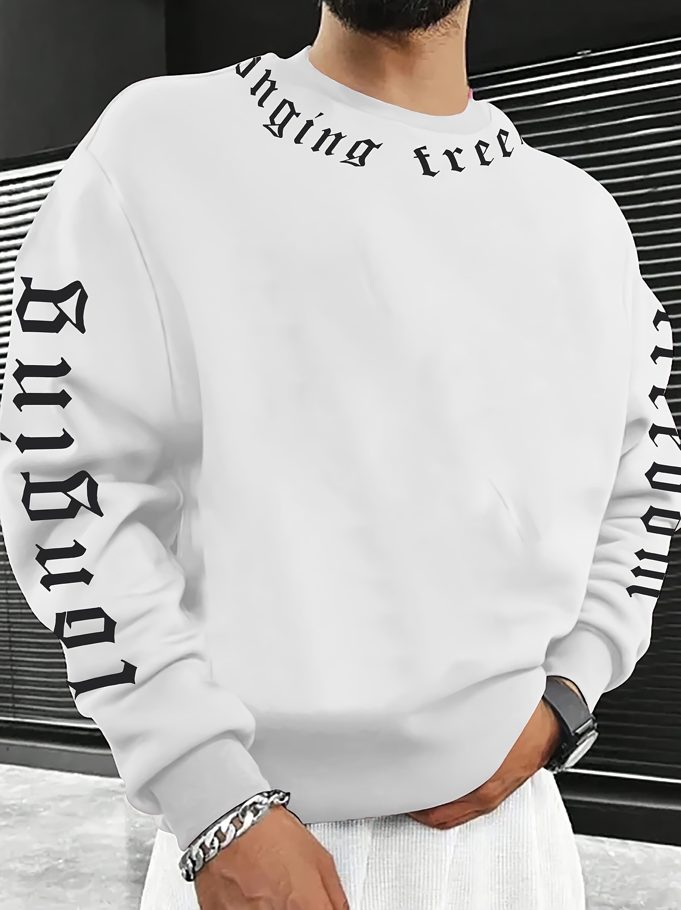 2026 가을/겨울 남성 레터 프린트 라운드넥 스웨트셔 - Men'S Fashion Clothing 리뷰 및 가격