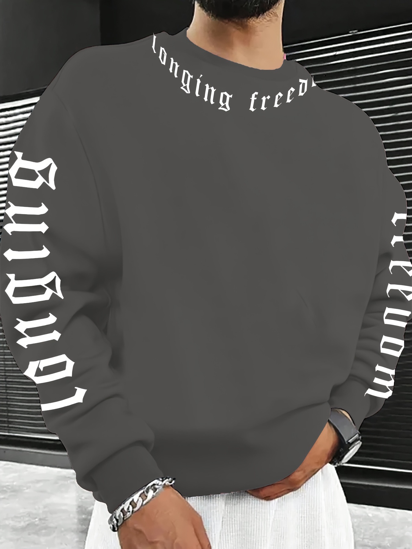 2026 가을/겨울 남성 레터 프린트 라운드넥 스웨트셔 - Men'S Fashion Clothing 리뷰 및 가격