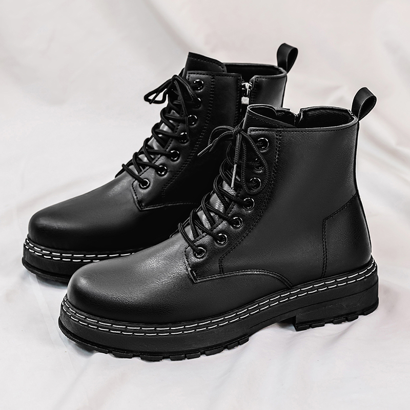 남성용 4계절 블랙 에나멜 가죽 오토바이 부츠 - 클래 - Fashion Men'S Boots 리뷰 및 가격