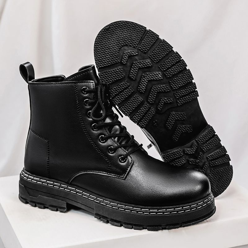 남성용 4계절 블랙 에나멜 가죽 오토바이 부츠 - 클래 - Fashion Men'S Boots 리뷰 및 가격