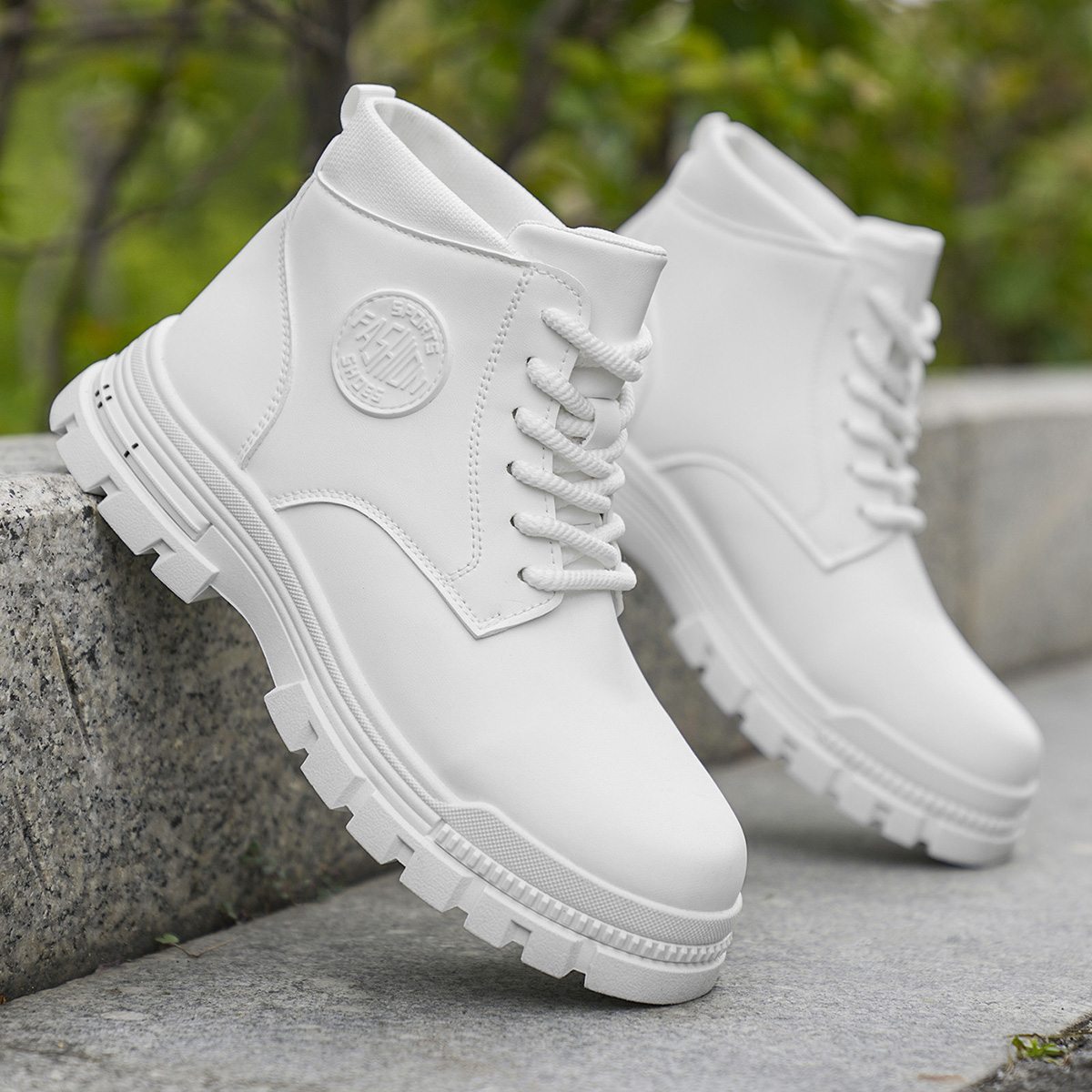 남성용 패셔너블한 사계절용 흰색 오토바이 부츠 가을 겨 - Men'S Fashion Footwear 리뷰 및 가격