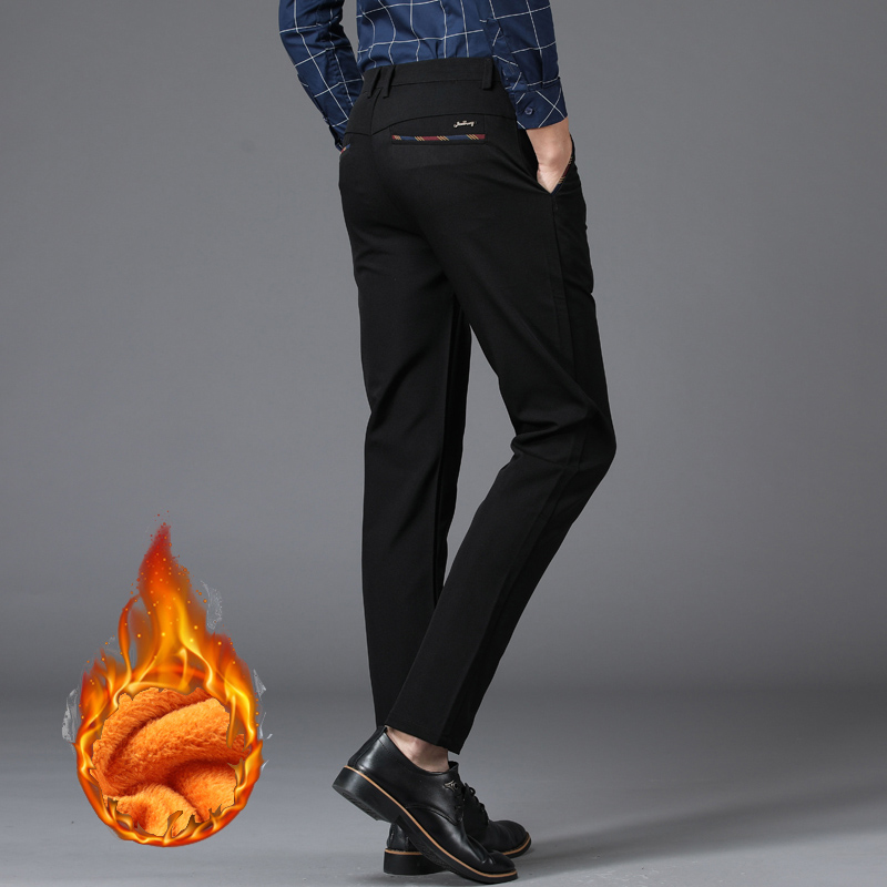 남성용 따뜻한 보온 캐주얼 비즈니스 세트 바지, 블루  - Formal Trouser Stretch 리뷰 및 가격