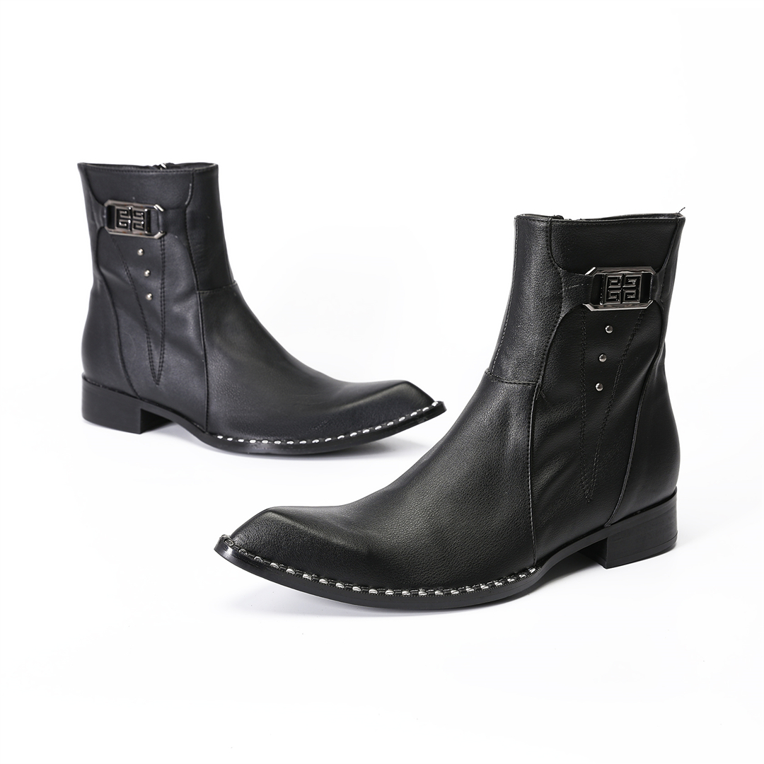 패션 블랙 포인티드 토 남성 정품 가죽 발목 부츠 남성 - Mens Fashion Dress Shoes 리뷰 및 가격