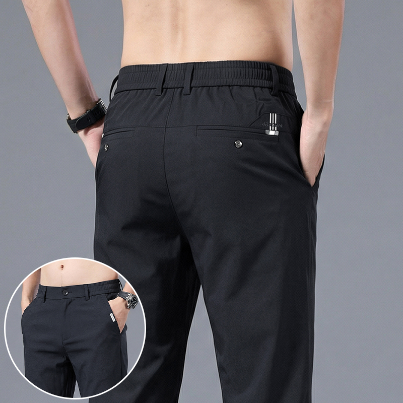 남성용 아이스 실크 슬림 스트레이트 레그 캐주얼 팬츠  - Formal Trouser Stretch 리뷰 및 가격