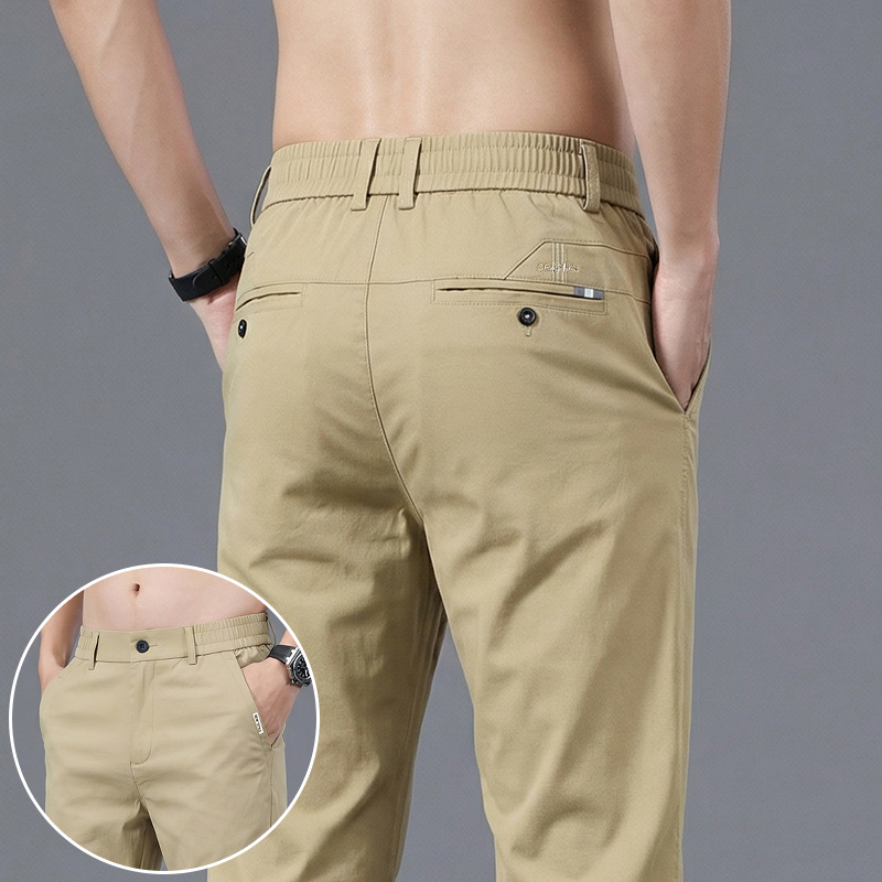 남성용 아이스 실크 슬림 스트레이트 레그 캐주얼 팬츠  - Formal Trouser Stretch 리뷰 및 가격