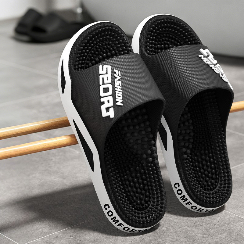 새로운 남성 슬리퍼 마사지 슬리퍼 여름 플랫 패션 플립 - Men'S Fashion Footwear 리뷰 및 가격