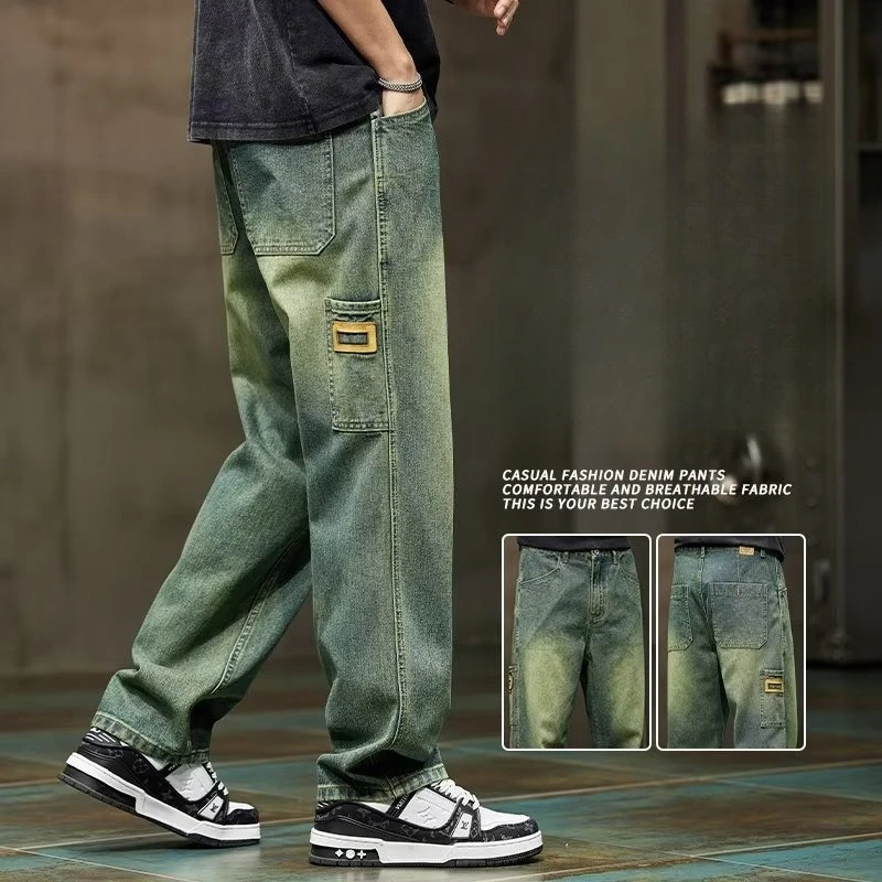 한국 패션 빈티지 청바지 남성 헐렁한 바지 하이 스트리 - Men'S Fashion With Baggy Jeans 리뷰 및 가격