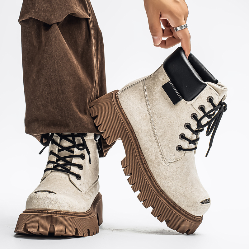 클래식 하이탑 부츠 아웃도어 가죽 남성 캐주얼 앵클 부 - Fashion Men'S Boots 리뷰 및 가격