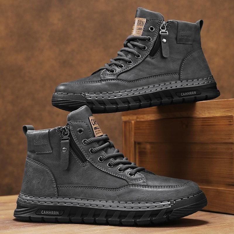 남성 가죽 하이탑 앵클 부츠 봄 겨울 남성용 오토바이  - Fashion Men'S Boots 리뷰 및 가격