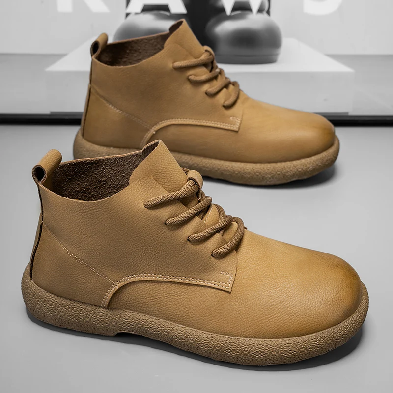 남성용 앵클 부츠 브라운 숏 부츠 럭셔리 신발 파일럿용 - Fashion Men'S Boots 리뷰 및 가격