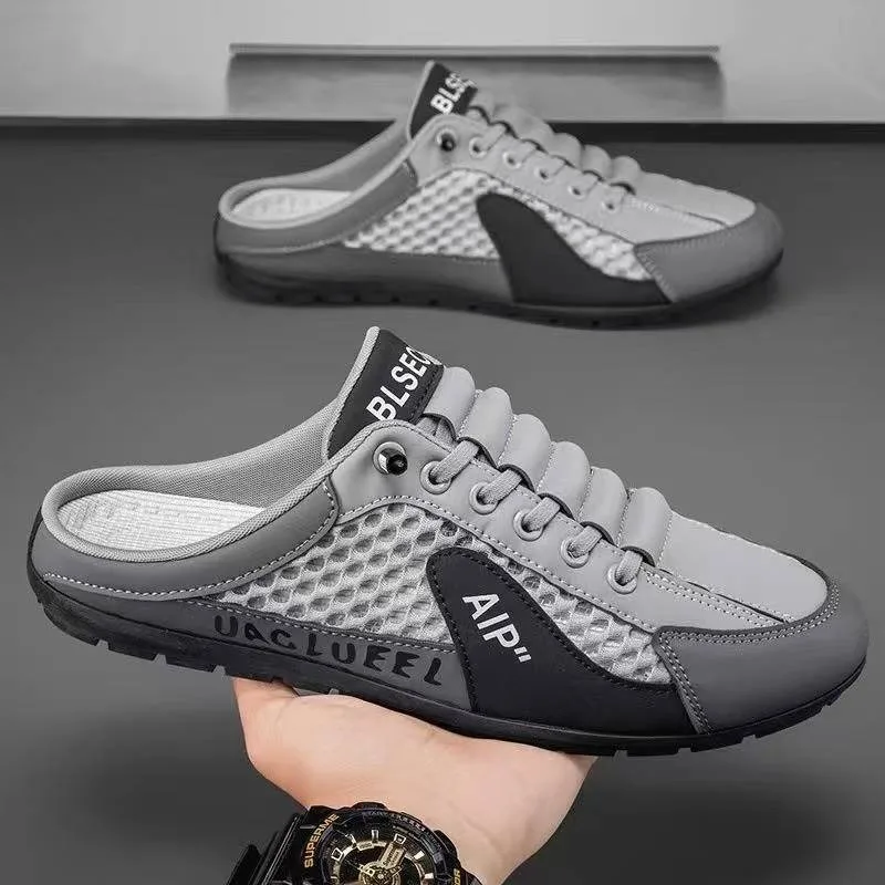남성 패션 소프트 솔 하프 슬리퍼 여름 남성 트렌디 바 - Mens Fashion Week 리뷰 및 가격