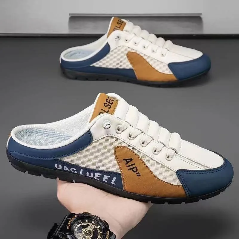 남성 패션 소프트 솔 하프 슬리퍼 여름 남성 트렌디 바 - Mens Fashion Week 리뷰 및 가격