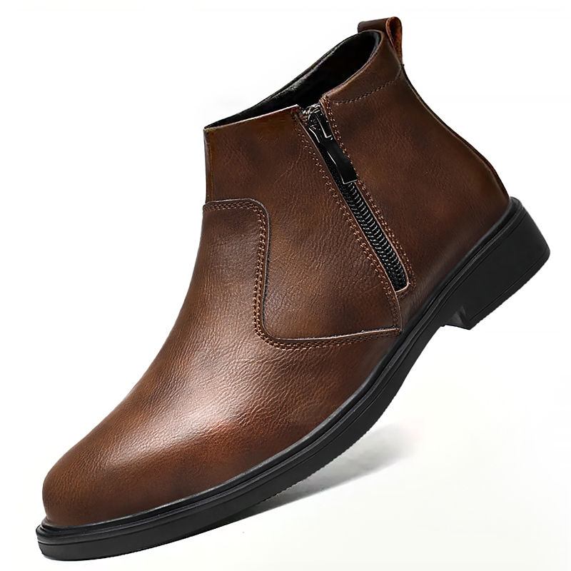 남성용 가을 겨울 신상 하이탑 가죽 신발, 지퍼가 달린 - Fashion Men'S Boots 리뷰 및 가격