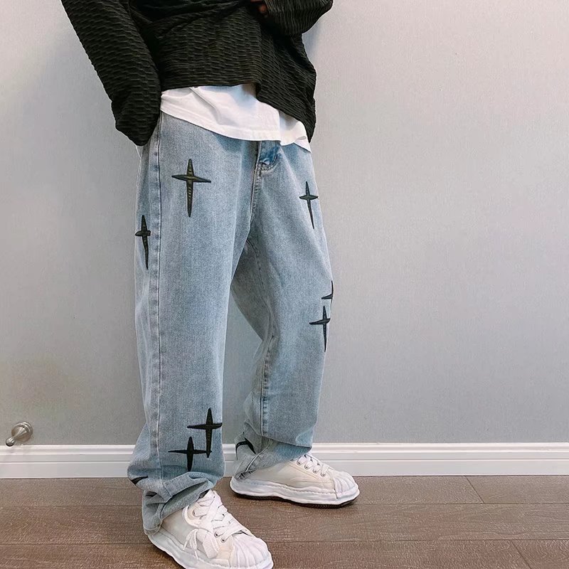 프린트 청바지 남성 2023 새로운 streetwear - Men'S Fashion With Baggy Jeans 리뷰 및 가격