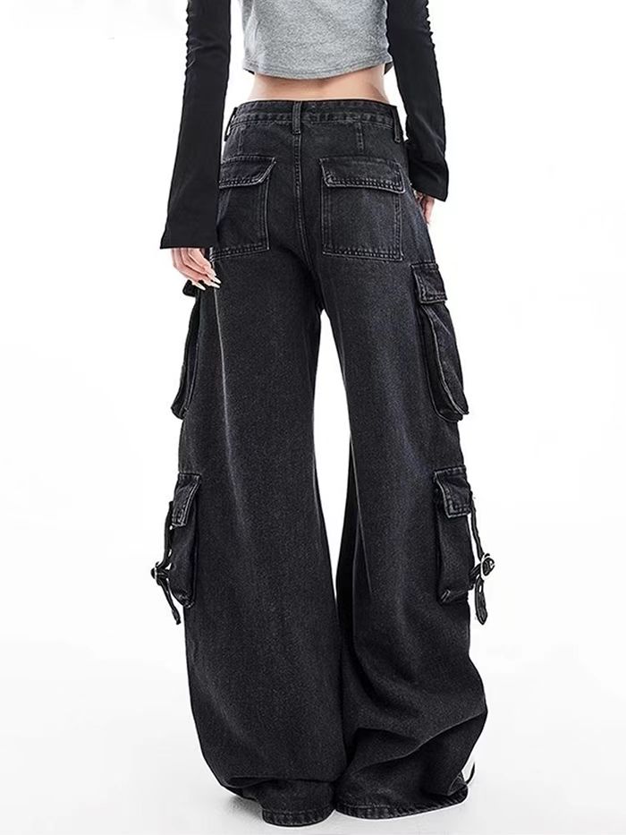 블랙 고딕 펑크 멀티 포켓 지퍼 데님 청바지 남녀공용  - Men'S Fashion With Baggy Jeans 리뷰 및 가격