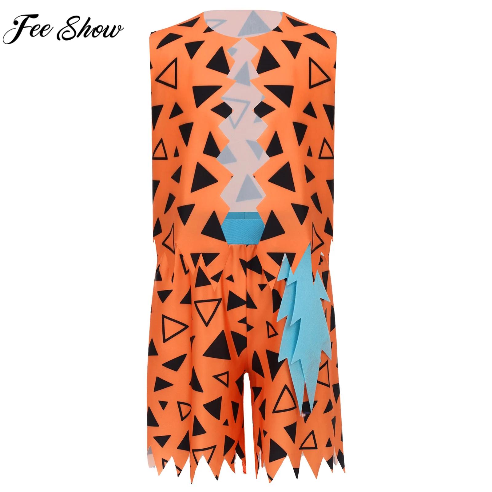6-16세 소년 플린트스톤 코스튬 할로윈 원시인 석기시 - Mens Fashion Vest 리뷰 및 가격