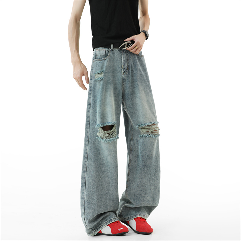 찢어진 청바지 남성용 2025 가을 신상 배기핏 디스트 - Men'S Fashion With Baggy Jeans 리뷰 및 가격