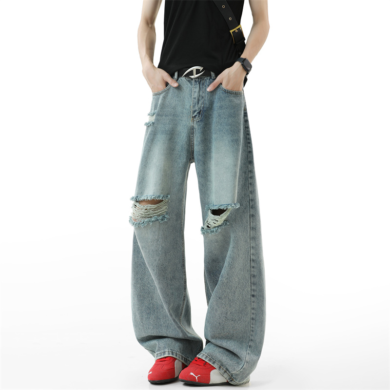 찢어진 청바지 남성용 2025 가을 신상 배기핏 디스트 - Men'S Fashion With Baggy Jeans 리뷰 및 가격