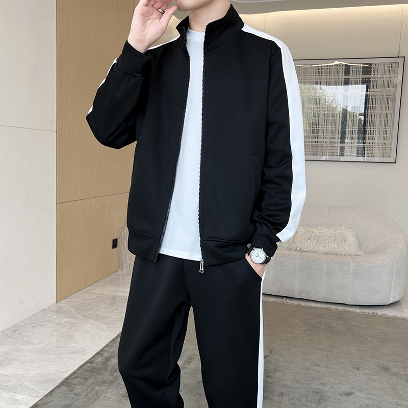 가을 남성 트레이닝복 캐주얼 조거 패치워크 스포츠웨어  - Jacket Mens Fashion 리뷰 및 가격