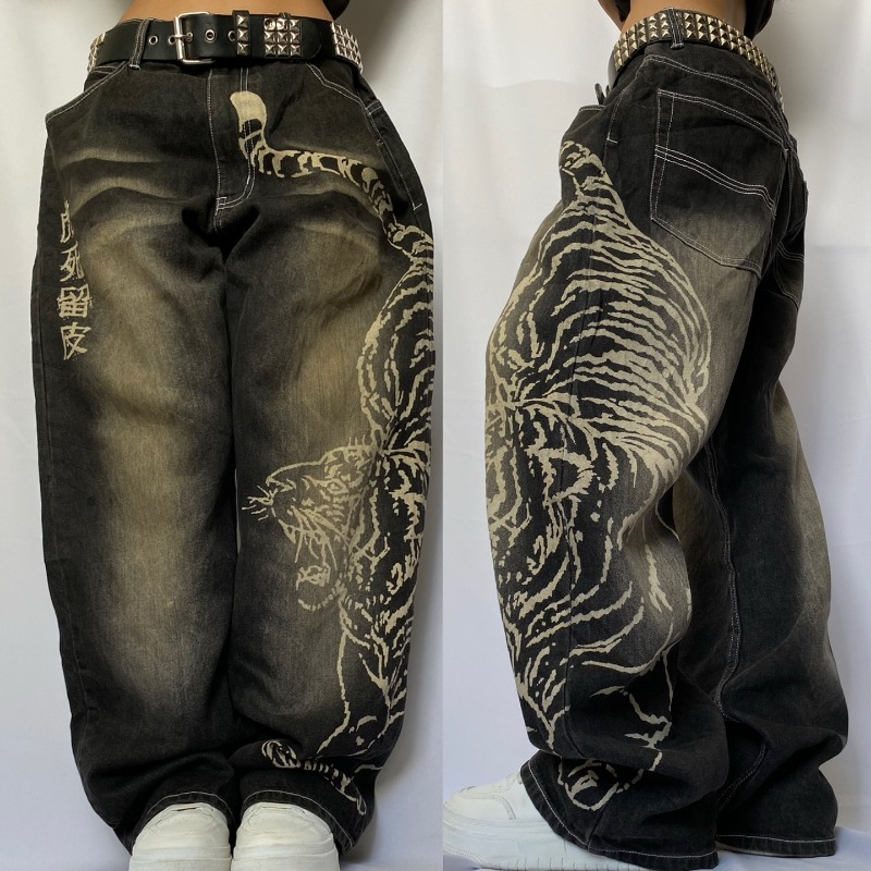 2025 패션 새로운 대형 패턴 인쇄 헐렁한 청바지 남 - Men'S Fashion With Baggy Jeans 리뷰 및 가격