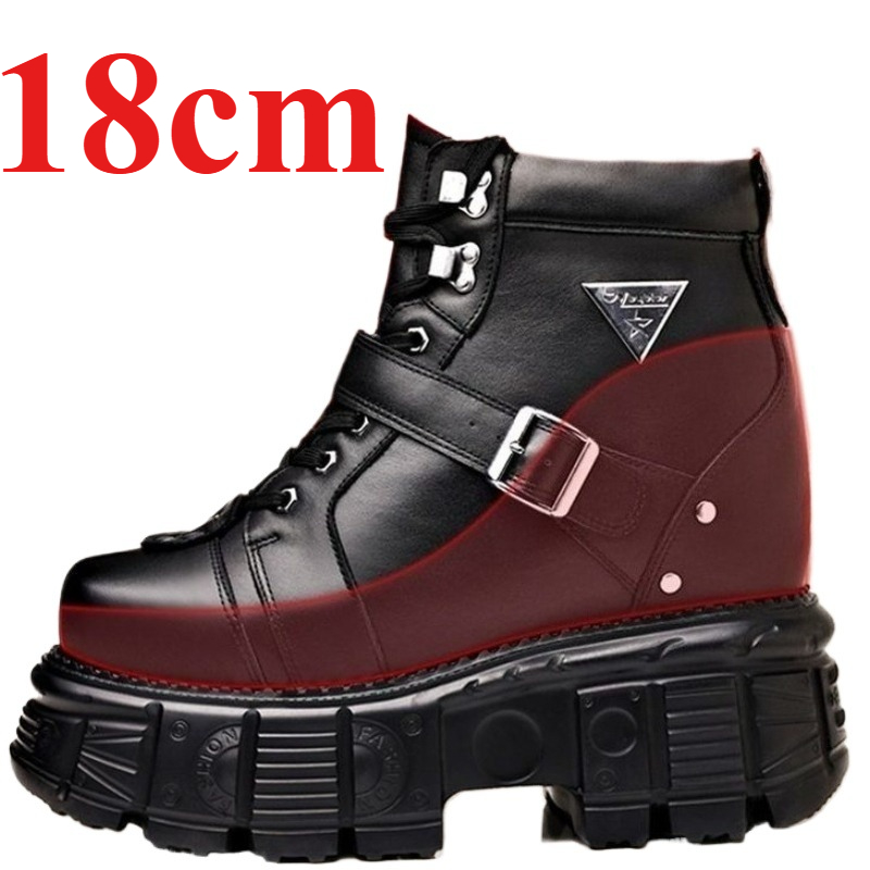 남성용 18cm 키높이 부츠, 정품 가죽 오토바이 부츠 - Fashion Men'S Boots 리뷰 및 가격
