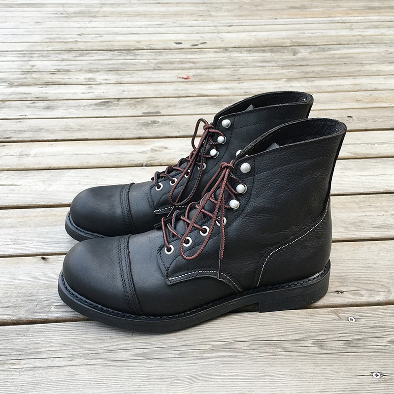 새로운 남성 신발 명품 브랜드 빈티지 남성 부츠 소가죽 - Fashion Men'S Boots 리뷰 및 가격