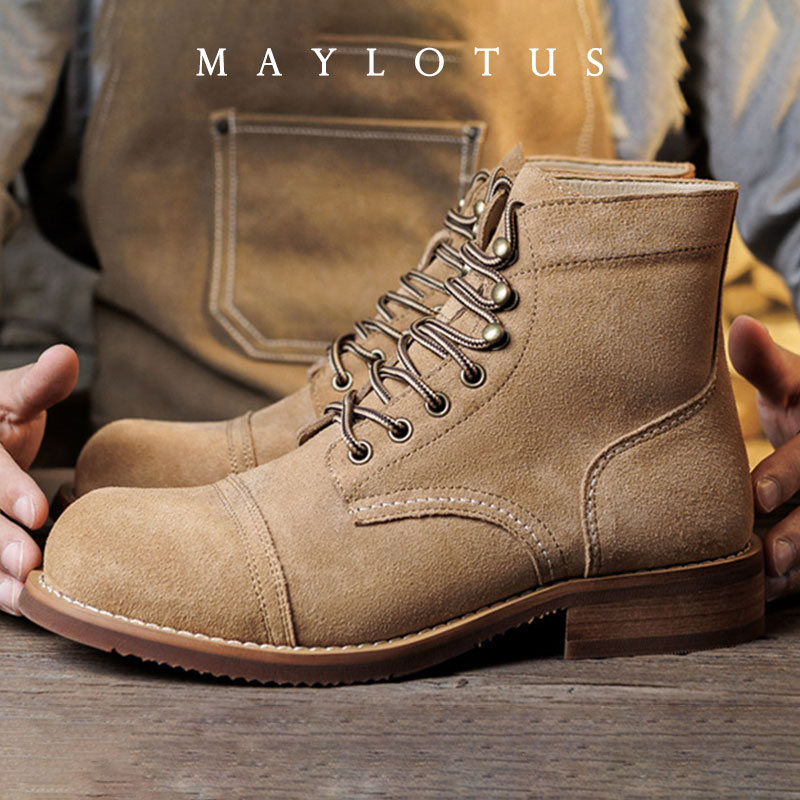 스웨이드 부츠 굿이어웰트드 모터사이클 러기드 헤리티지  - Fashion Men'S Boots 리뷰 및 가격