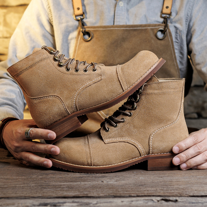 스웨이드 부츠 굿이어웰트드 모터사이클 러기드 헤리티지  - Fashion Men'S Boots 리뷰 및 가격