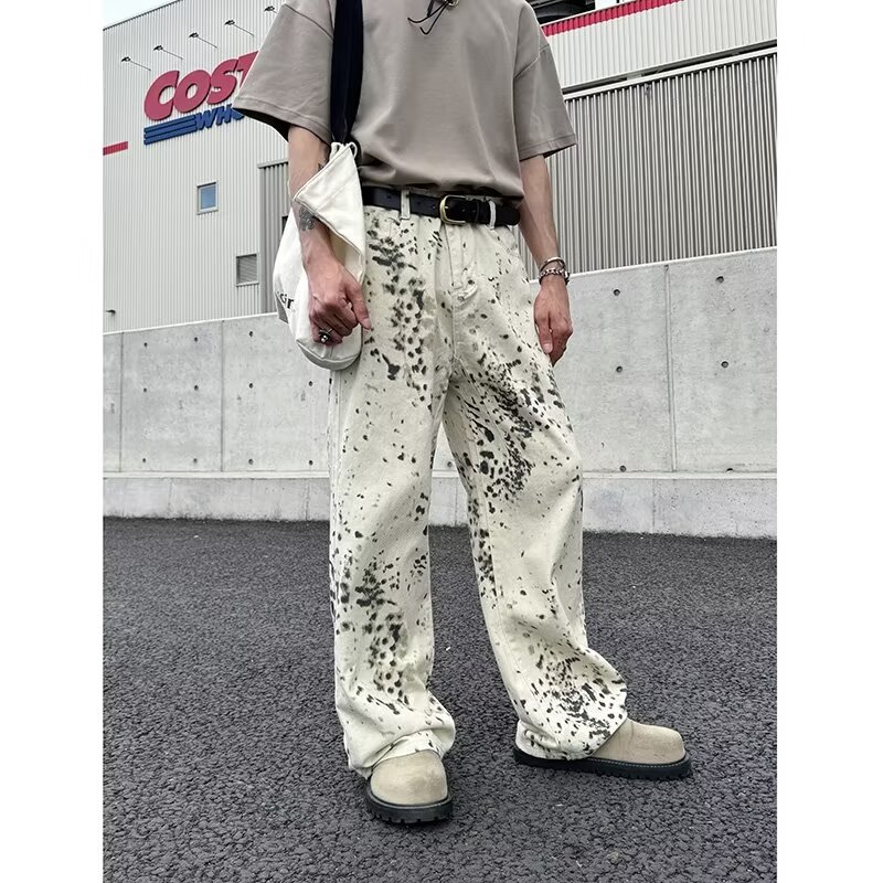 남성용 2000S 의류 Y2K 패션 화이트 레오파드 헐 - Men'S Fashion With Baggy Jeans 리뷰 및 가격
