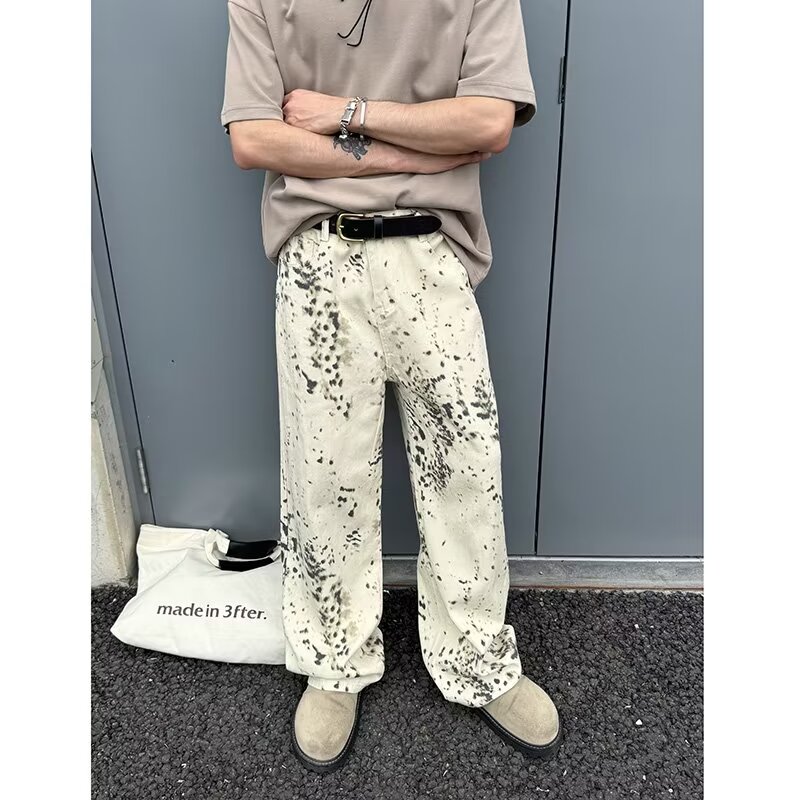 남성용 2000S 의류 Y2K 패션 화이트 레오파드 헐 - Men'S Fashion With Baggy Jeans 리뷰 및 가격
