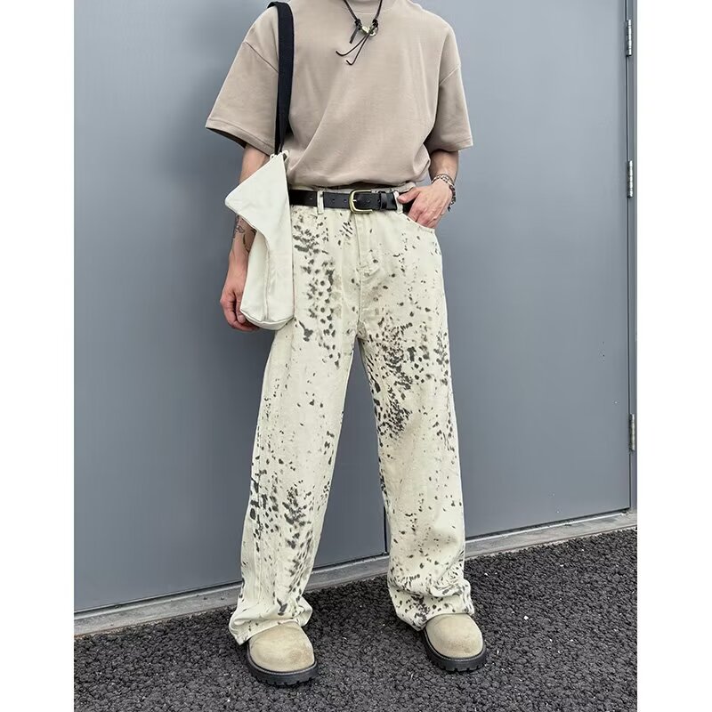 남성용 2000S 의류 Y2K 패션 화이트 레오파드 헐 - Men'S Fashion With Baggy Jeans 리뷰 및 가격