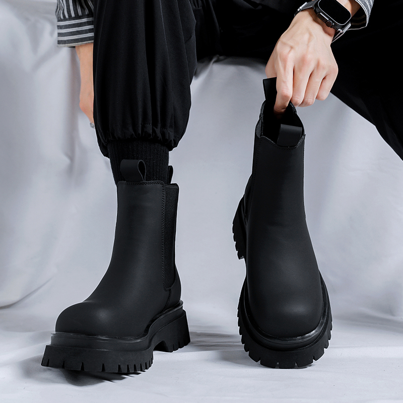 2026 플랫폼 블랙 하이탑 부츠 남성용 하이힐 천연  - Fashion Men'S Boots 리뷰 및 가격