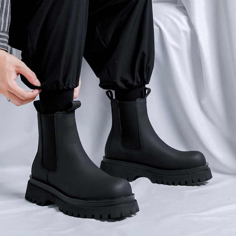 2026 플랫폼 블랙 하이탑 부츠 남성용 하이힐 천연  - Fashion Men'S Boots 리뷰 및 가격