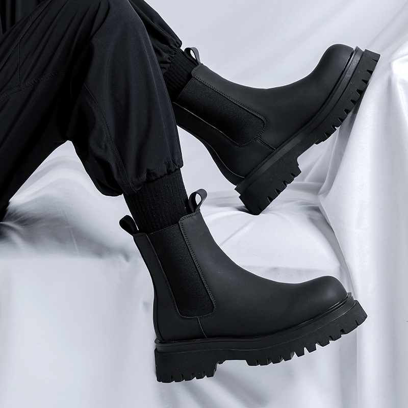 2026 플랫폼 블랙 하이탑 부츠 남성용 하이힐 천연  - Fashion Men'S Boots 리뷰 및 가격