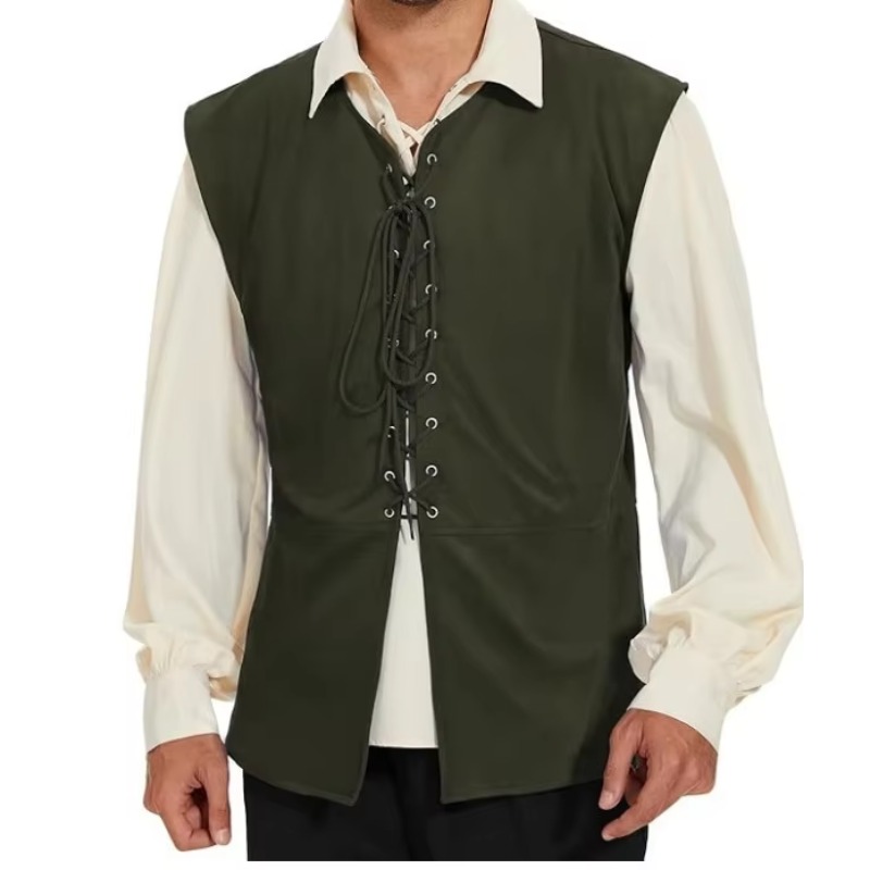 중세 르네상스 해적 고딕 스팀펑크 조끼 남성용 루즈핏  - Mens Fashion Vest 리뷰 및 가격