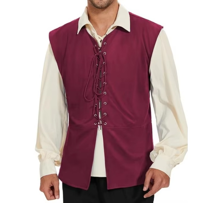 중세 르네상스 해적 고딕 스팀펑크 조끼 남성용 루즈핏  - Mens Fashion Vest 리뷰 및 가격