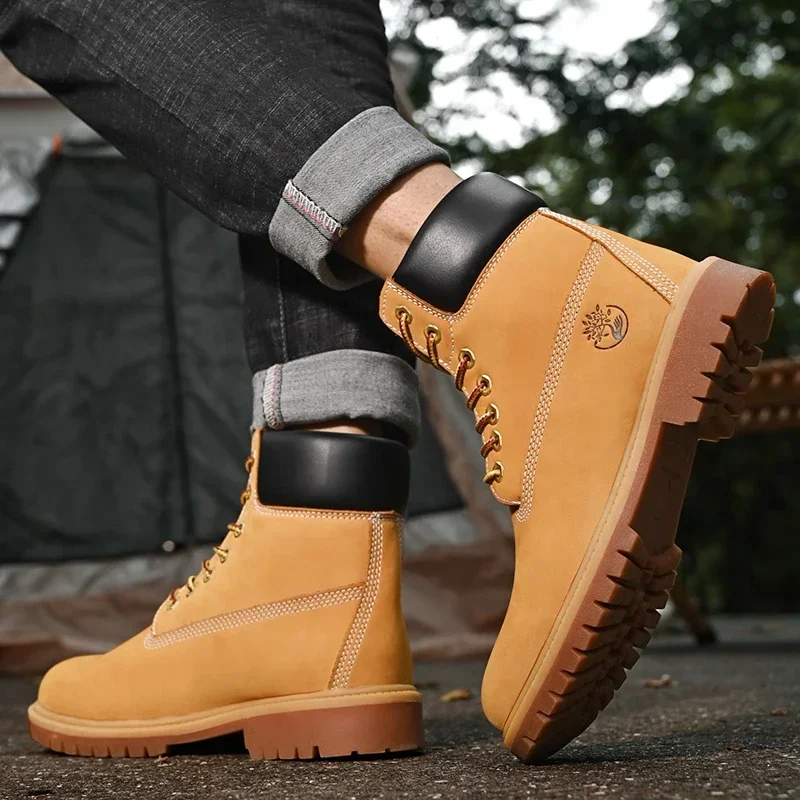 남성용 하이탑 부츠 고품질 여성 가죽 신발 패션 아웃도 - Men'S Fashion Footwear 리뷰 및 가격
