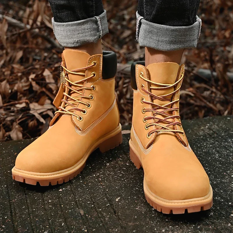 남성용 하이탑 부츠 고품질 여성 가죽 신발 패션 아웃도 - Men'S Fashion Footwear 리뷰 및 가격