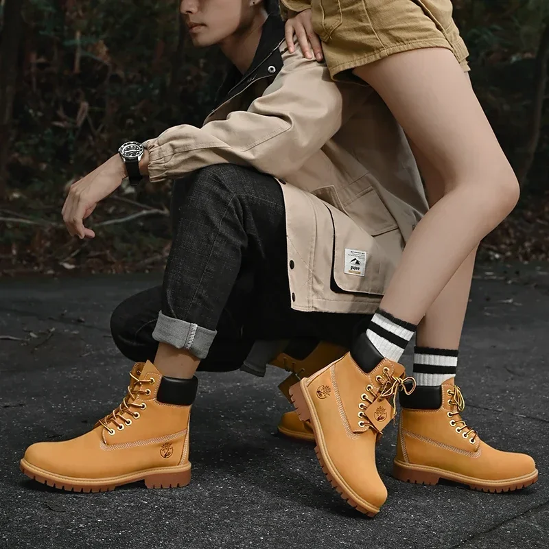 남성용 하이탑 부츠 고품질 여성 가죽 신발 패션 아웃도 - Men'S Fashion Footwear 리뷰 및 가격
