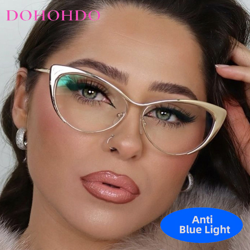 새로운 고급 금속 고양이 눈 패션 디자인 안티 블루 라 - Mens Fashion Reading Glasses 리뷰 및 가격